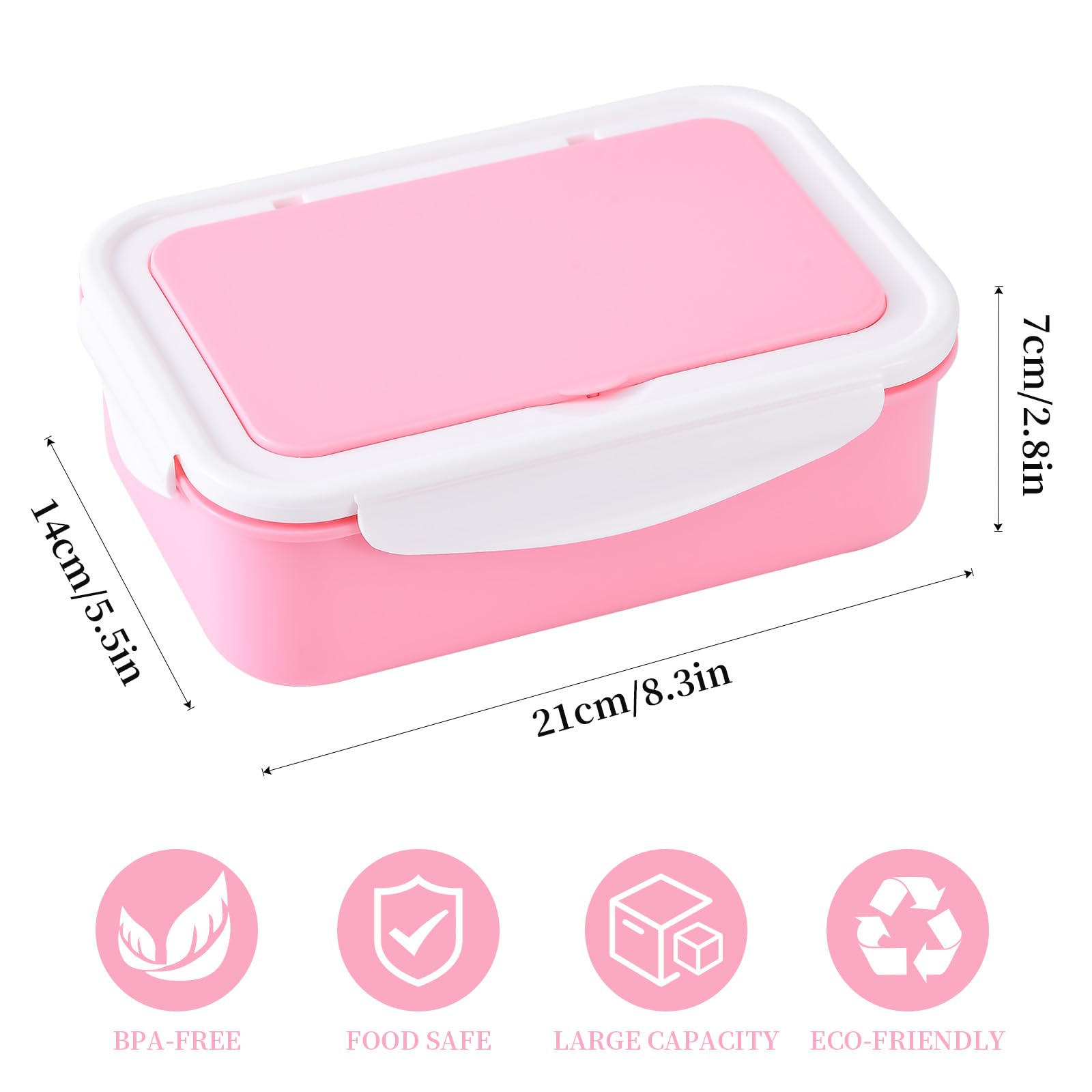 Uptrust Bento Lunch Container For Kids Adults With 3 Compartment. Leak-Proof, Microwave Dishwasher Safe, Healthy- Bpa Free (Spoo